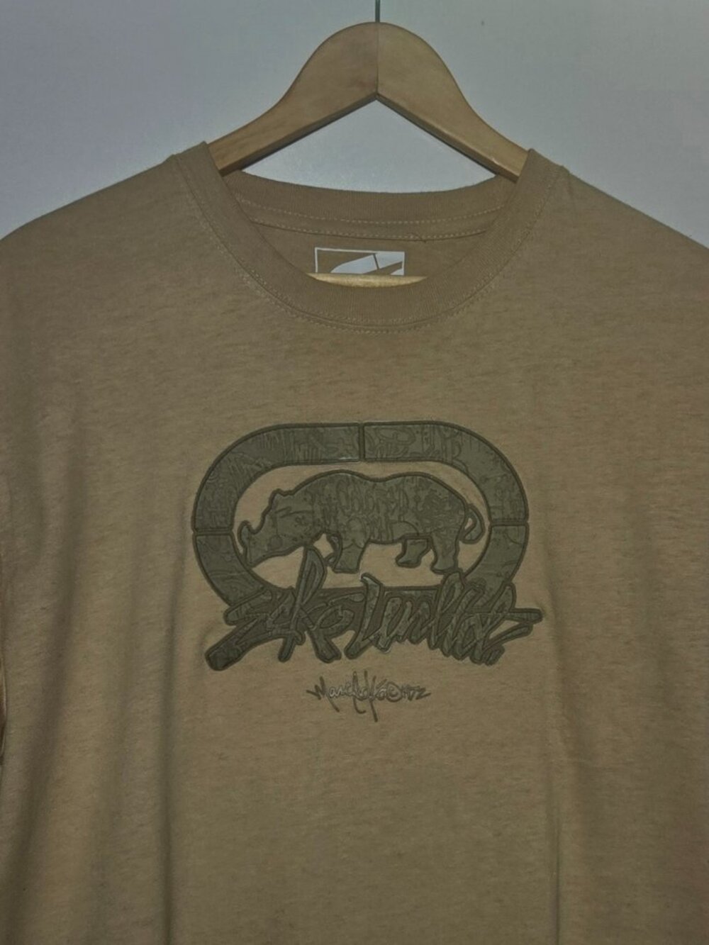 Ecko Unlimited Beige Raised Stone Rhino T-shirt